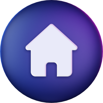 3D Home Icon. 3D Home Button.