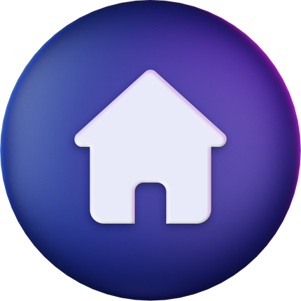 3D Home Icon. 3D Home Button.